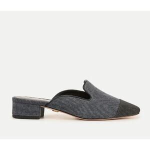Veronica Beard Women's Cecile Denim Cap Toe Mule Sandals Shoes Sz 7.5 NIB 350